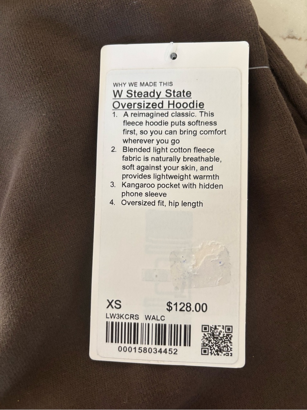 Lululemon Women’s Steady State SuperLoft Oversized Hoodie—Walnut Crunch—XS NWT - Picture 2 of 4